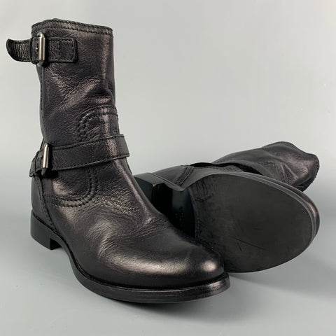 Botas de moto sin cordones de cuero negro PRADA talla 7