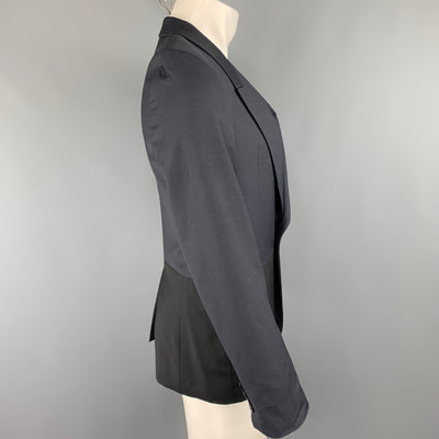 PS by PAUL SMITH Chest Size 36 Two Toned Navy & Black Wool / Mohair Sport Coat