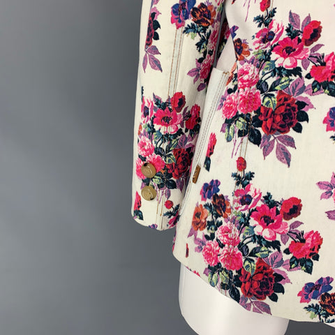 D&G by DOLCE & GABBANA Size 6 Multi-Color Floral Denim Jacket