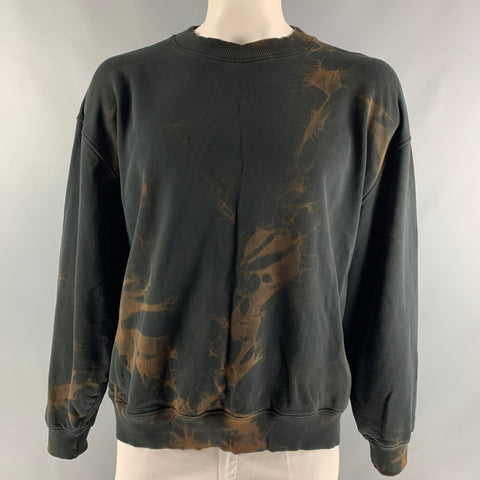ACNE STUDIOS Size S Black &  Brown Tie Dye Cotton Crew-Neck Sweatshirt