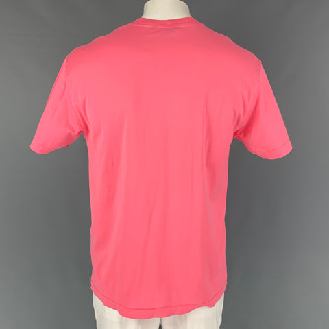 STONE ISLAND Size XL Pink Cotton Crew-Neck T-shirt