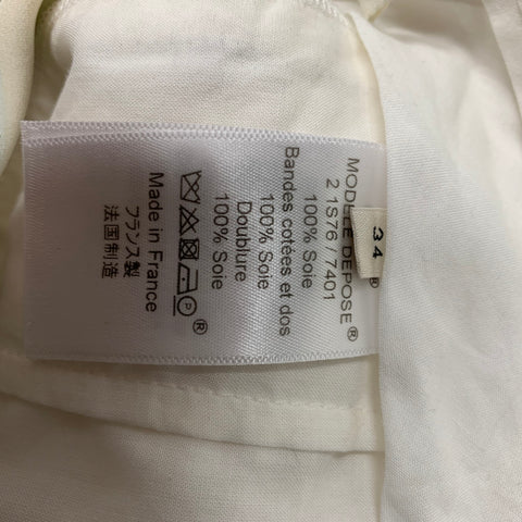 CELINE Size 2 Cream Multi-Color Silk Stripe Wide Leg Dress Pants