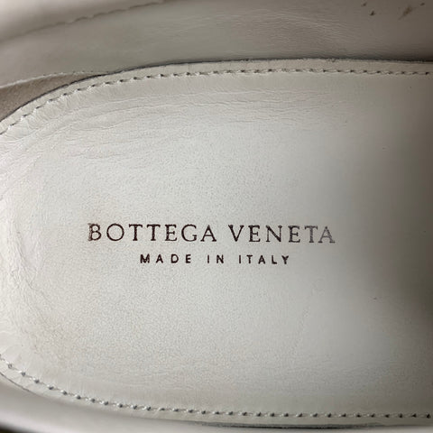 BOTTEGA VENETA Size 7.5 Olive White Woven Leather Slip On Sneakers