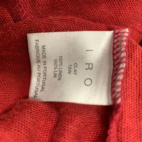 IRO Size XS Brick Distressed Linen Crew-Neck T-shirt