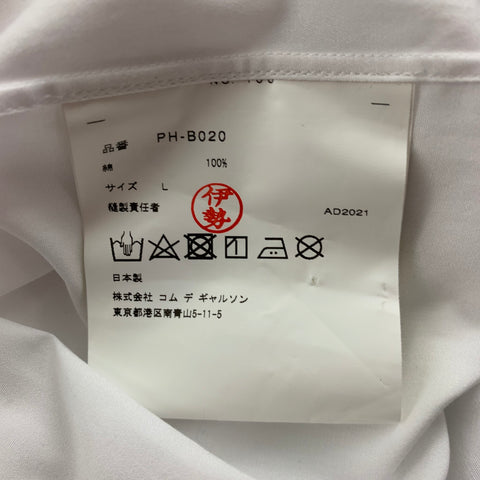 COMME des GARCONS HOMME PLUS Size L White Metal Applique Cotton Long Sleeve Shirt