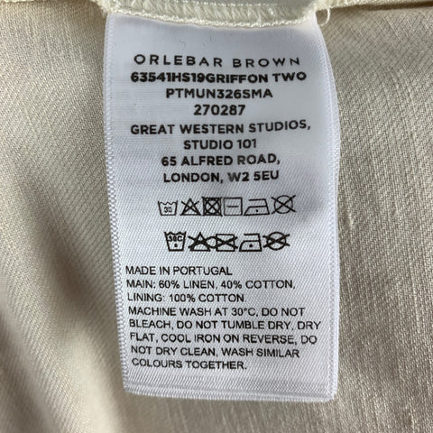 ORLEBAR BROWN Size 32 Cream Linen Cotton Side Tabs Casual Pants