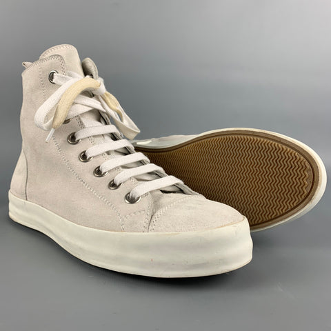 ANN DEMEULEMEESTER Size 7 Off White Suede High Top Sneakers
