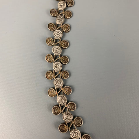 Collier pendentif pièce de monnaie en métal argenté VINTAGE