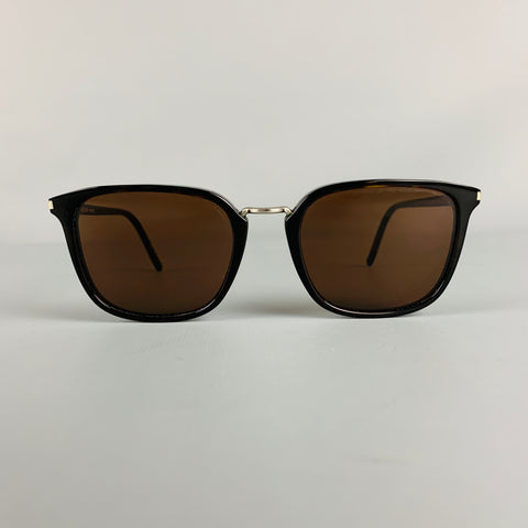 SAINT LAURENT Gafas de sol de acetato de carey marrón