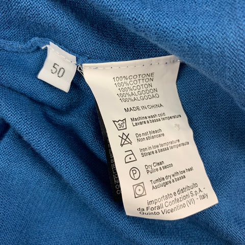 LAB by PAL ZILERI Size M Blue Solid Cotton Short Sleeve Polo