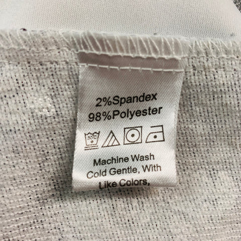 NO BRAND Size XL Silver Sequined Polyester Blend Button Up Long Sleeve Shirt