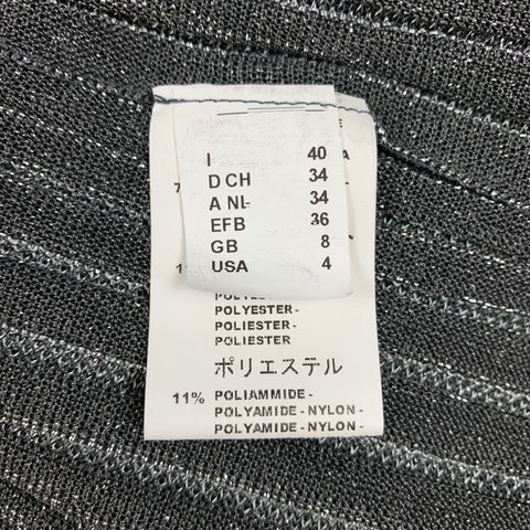 M MISSONI Cárdigan con cinturón en mezcla de acetato metálico plateado y negro talla 4