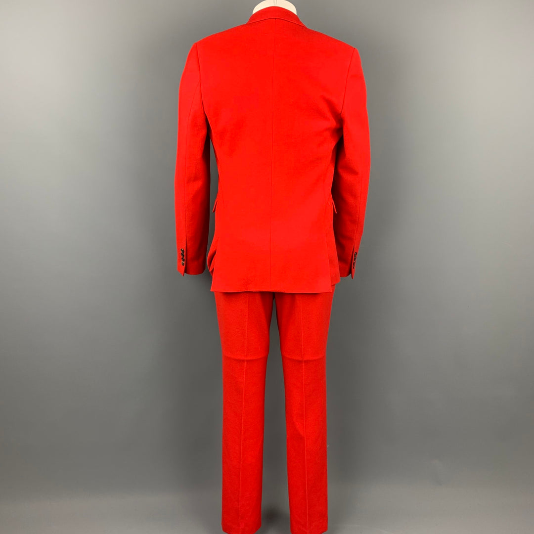 GIVENCHY F/W 12 Size 40 Red Wool / Cotton Notch Lapel Suit