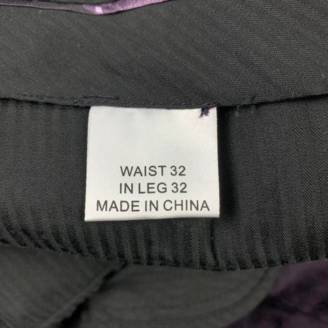 FERAUD Size 38 Purple Polyester Peak Lapel Double Breasted Suit