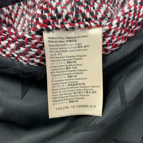 SCOTCH AND SODA Size M Burgundy Black White Herringbone Wool / Polyester Jacket