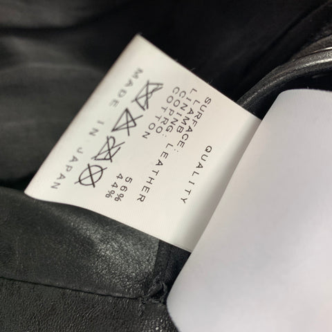 JULIUS_7 SS 2015 Prism Size L Black Lamb Skin Leather Zip Up Jacket
