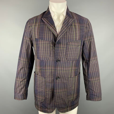 ENGINEERED GARMENTS Size M  Brown & Olive Plaid Cotton / Nylon Sport Coat