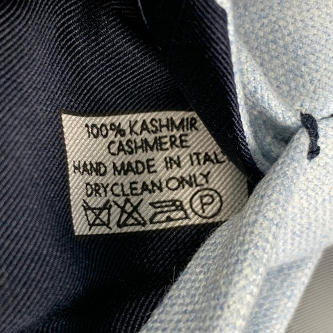 LORO PIANA Light Blue Embroidered Cashmere Tie
