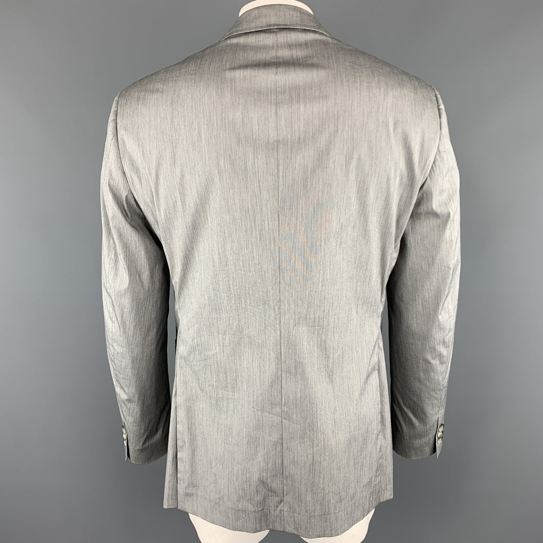 THEORY Taille 44 Veste de manteau de sport à revers cranté en coton mélangé gris chiné