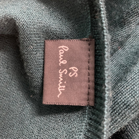 PAUL SMITH Size M Hunter Green Solid Merino Wool Long Sleeve Pullover