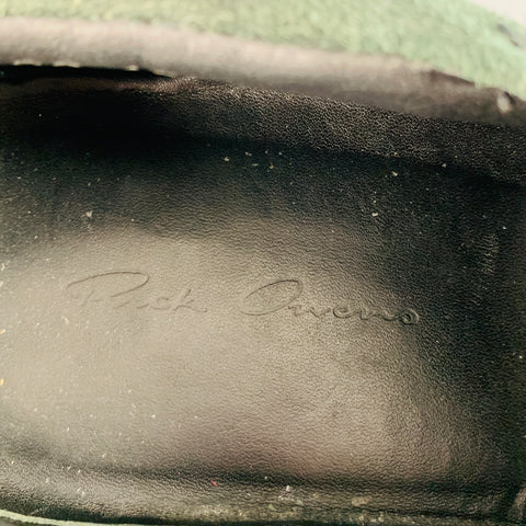 RICK OWENS Size 9 Green White Leather Slip On Sneakers