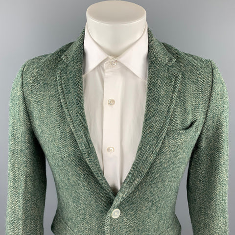 BAND OF OUTSIDERS Size 36 Green Herringbone Wool Sport Coat