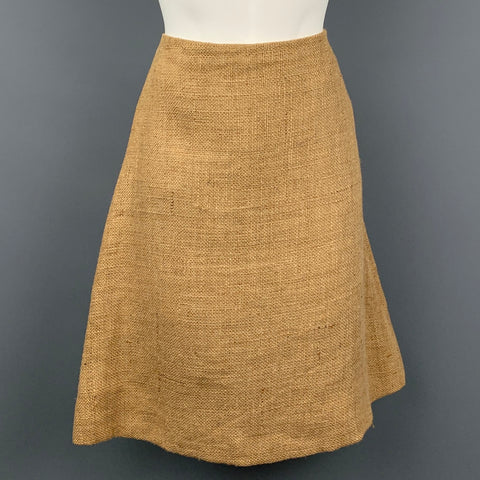 DOLCE &amp; GABBANA 2013 Taille 6 / IT 42 Jupe trapèze en jute tissé naturel