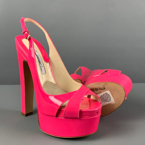 BRIAN ATWOOD Talla 7.5 Sandalias de plataforma de charol rosa
