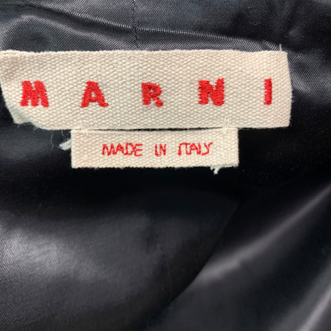 MARNI Size 42 Black Distressed Wool Notch Lapel Sport Coat