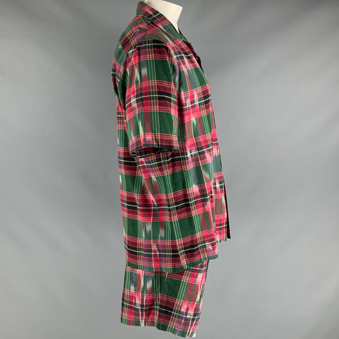 TODD ​​SNYDER Taille XL Ensemble en coton à carreaux vert rouge