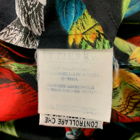 VERSACE JEANS COUTURE Talla M Camisa de manga larga Paradise multicolor negra