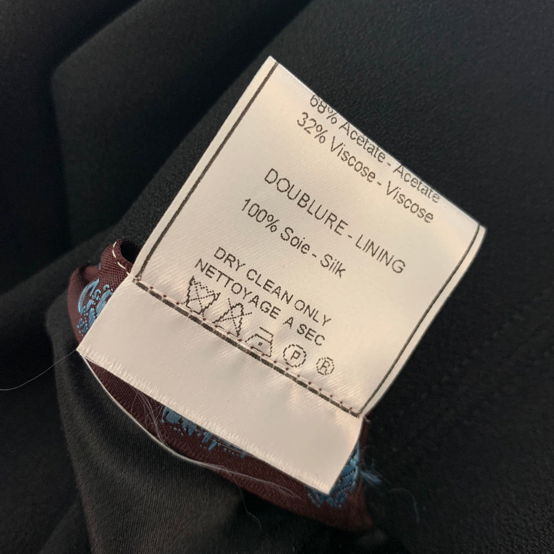 JOHN GALLIANO Size 6 Black Acetate Viscose Pencil Skirt