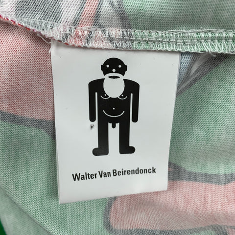 WALTER VAN BEIRENDONCK FW 21 Size One Size Green Multi-Color Print Cotton Long T-shirt