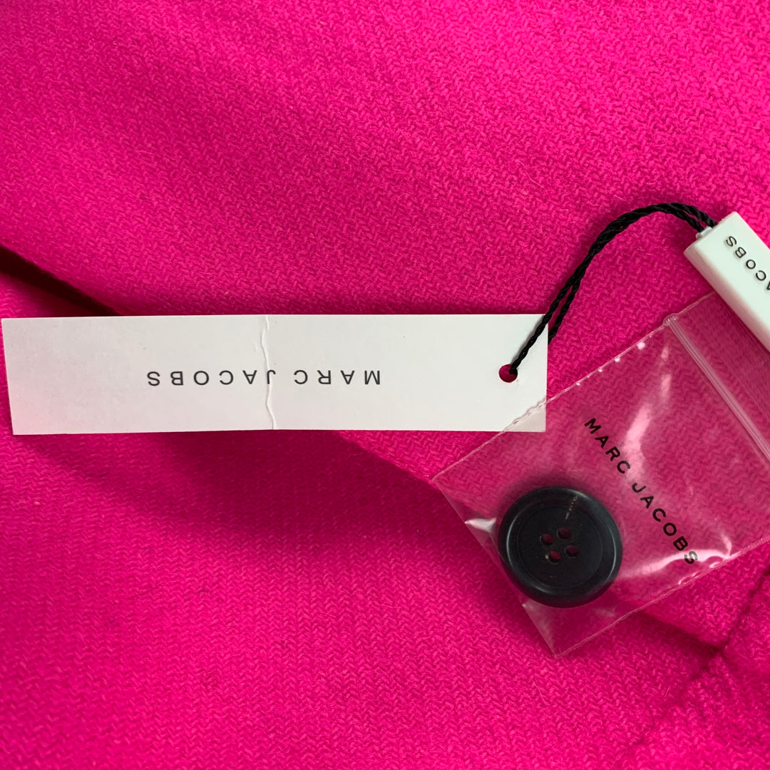 MARC JACOBS Size 4 Pink Wool Double Breasted Peacoat