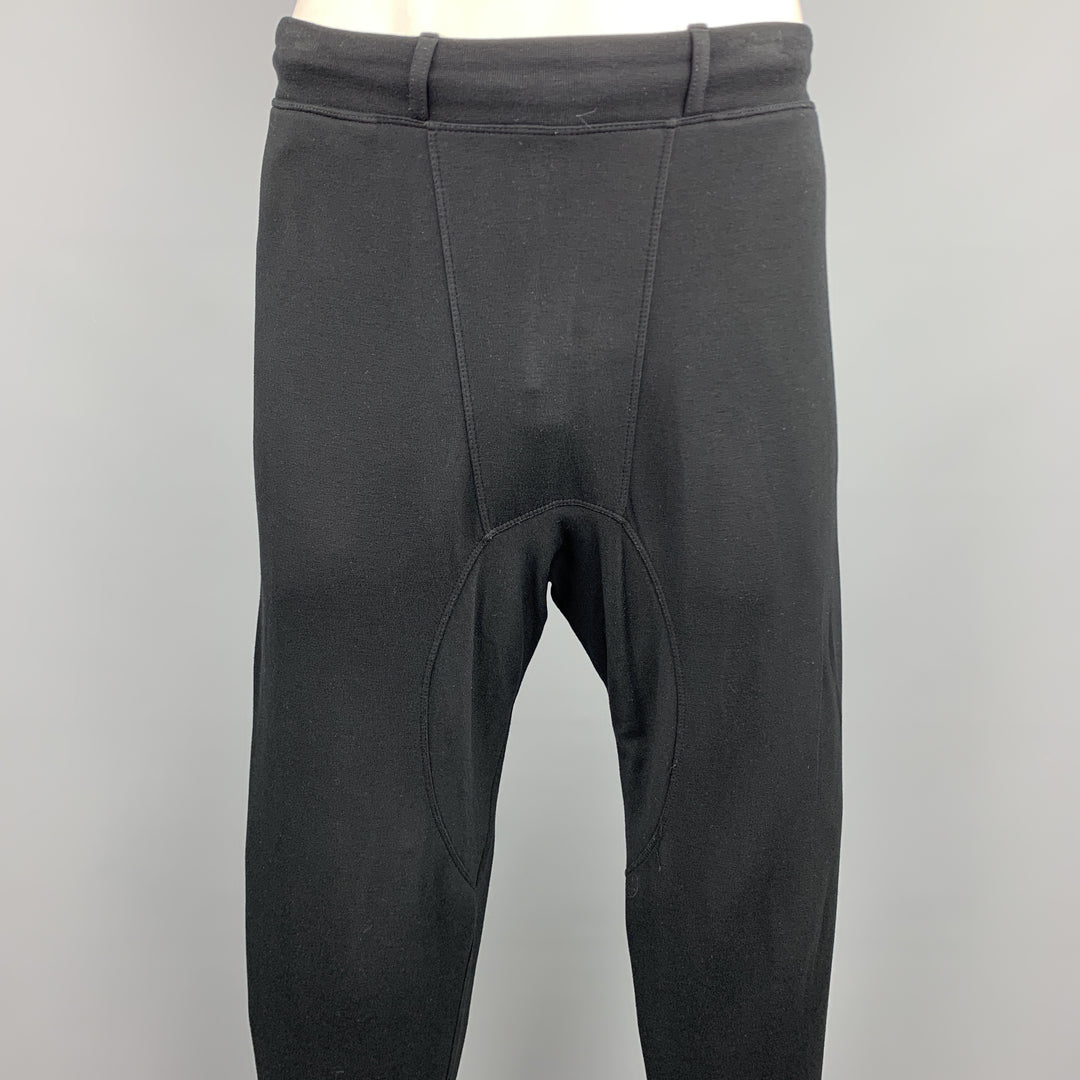NEIL BARRETT Size L Black Viscose Drop-Crotch Casual Pants