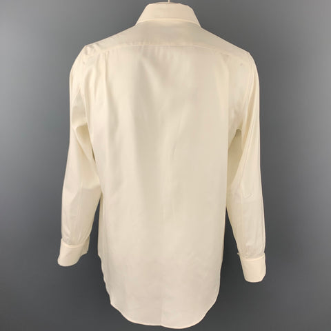ALEXANDER MCQUEEN Size XL Ivory Silk French Cuff Long Sleeve Shirt