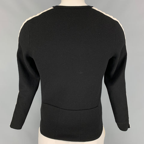 RALPH LAUREN Size L Black & White Wool / Nylon Long Sleeve Pullover