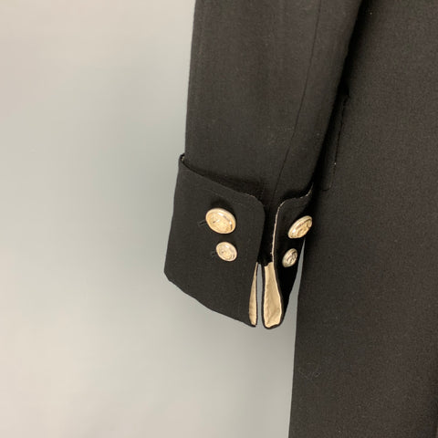 PAUL SMITH Size L Black Wool Double Breasted Coat