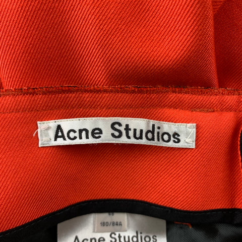 ACNE STUDIOS Size 32 Orange Cotton / Polyester Raw Edge Casual Pants