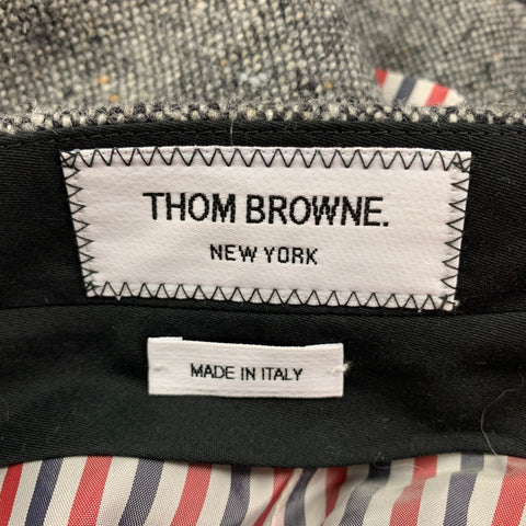 THOM BROWNE Size 0 Grey Merino Wool Mohair Mini Skirt