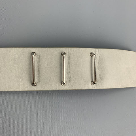 CALVIN KLEIN Size 32 Light Gray Leather Belt