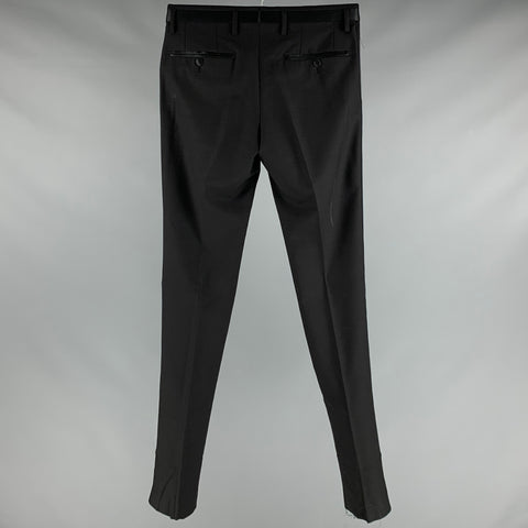 DOLCE & GABBANA Size 28 Black Wool Tuxedo Dress Pants