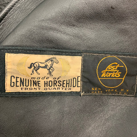LOST WORLDS Size 42 Black Leather Trench Coat