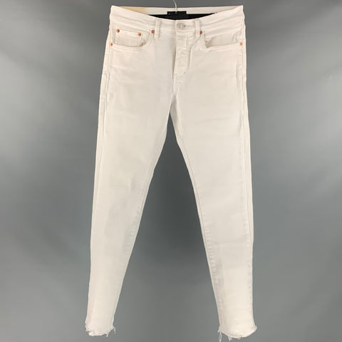 PURPLE BRAND Jean taille 30 en coton blanc et lycra avec braguette boutonnée