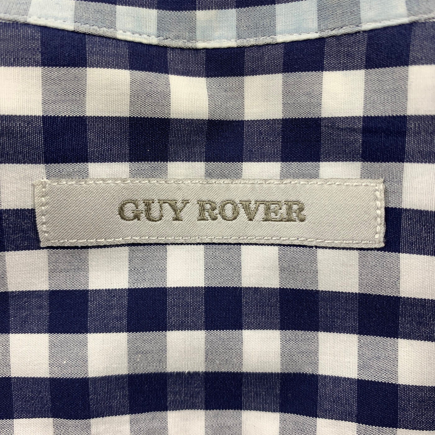 GUY ROVER Size XS Navy & White Checkered Cotton Button Up Long Sleeve Shirt