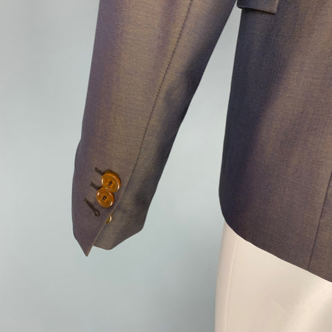 VIVIENNE WESTWOOD MAN Size 42 Brown Iridescent Wool Peak Lapel Sport Coat