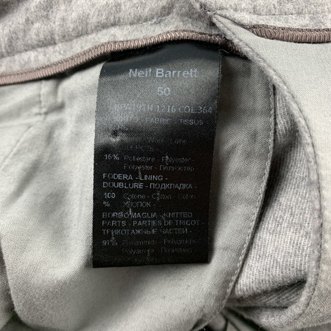 NEIL BARRETT Size 34 Light Grey Heather Wool Blend Zip Fly Casual Pants
