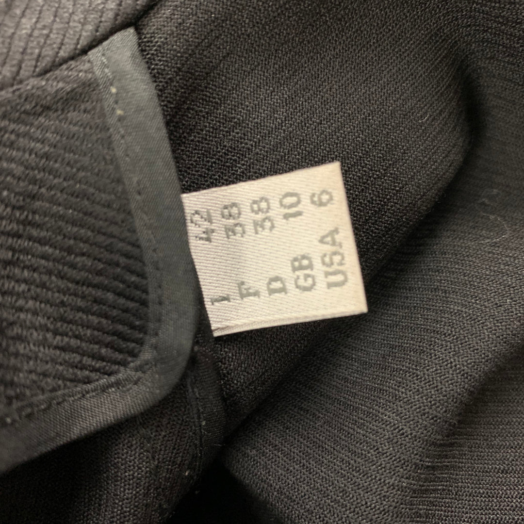 NARCISO RODRIGUEZ Size 6 Black Textured Virgin Wool / Silk Jacket