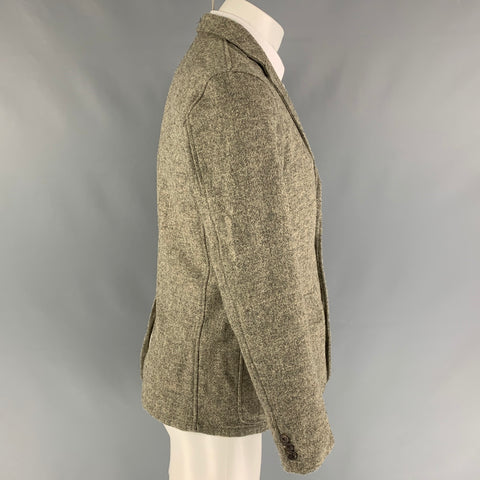 MARK McNAIRY Size 40 Olive Grey Heather Wool Notch Lapel Sport Coat