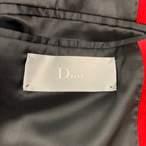 DIOR HOMME Talla 44 Abrigo deportivo con solapa de muesca de algodón de pana rojo